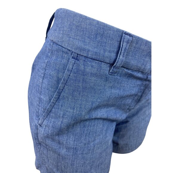 J.Crew Womens Chambray Shorts Blue Tailored Fit Summer Wear Size 4  - New - Picture 4 of 10